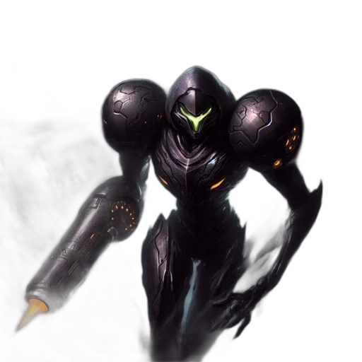 robot, creature, weapon, mask, concept art, fantasy art, 3d render, cyberpunk transparent PNG cut-out
