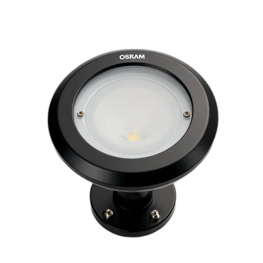 jewelry, black, circular, led, light, fixture, silver, osram transparent PNG cut-out