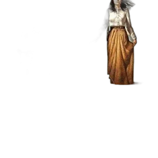 dress, staff, sword, hair, pixel art, concept art, fantasy art, photorealistic transparent PNG cut-out