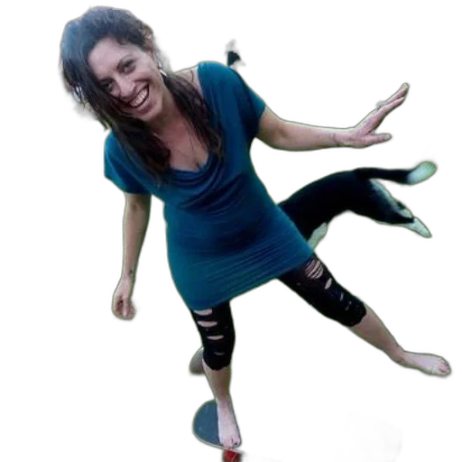 staff, creature, shoes, 3d render, concept art, woman, blue, shirt transparent PNG cut-out