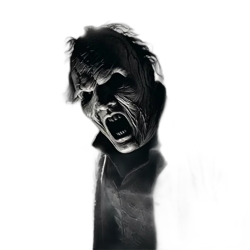 creature, face, mask, staff, concept art, comic book art, photorealistic, 3d render transparent PNG cut-out