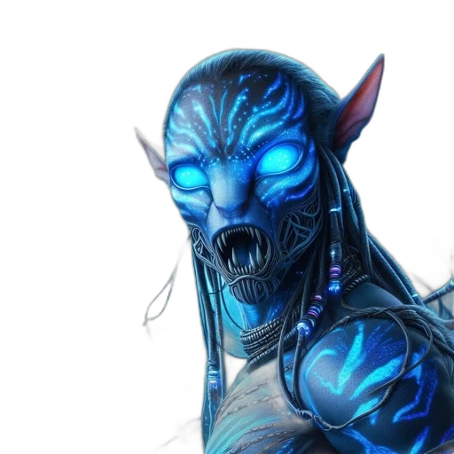mask, creature, face, fantasy art, concept art, 3d render, comic book art, blue transparent PNG cut-out