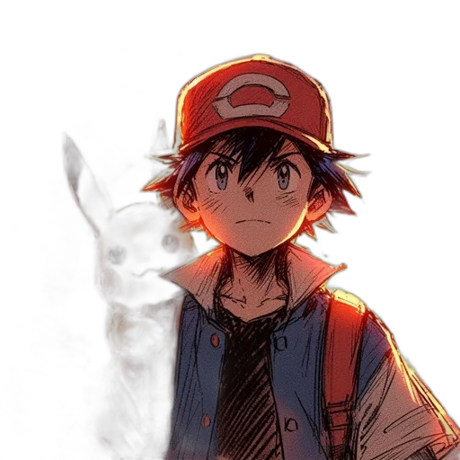 hat, weapon, face, creature, watercolor, concept art, anime, comic book art transparent PNG cut-out