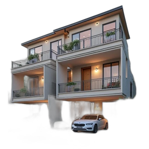 building, car, furniture, 3d render transparent PNG cut-out