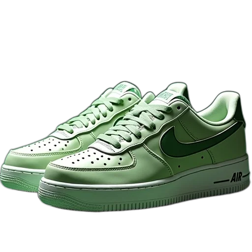 shoes, 3d render, green, bathing, product, featuring, nike, air transparent PNG cut-out