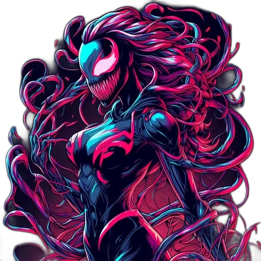 creature, mask, dress, hair, comic book art, concept art, cyberpunk, pixel art transparent PNG cut-out