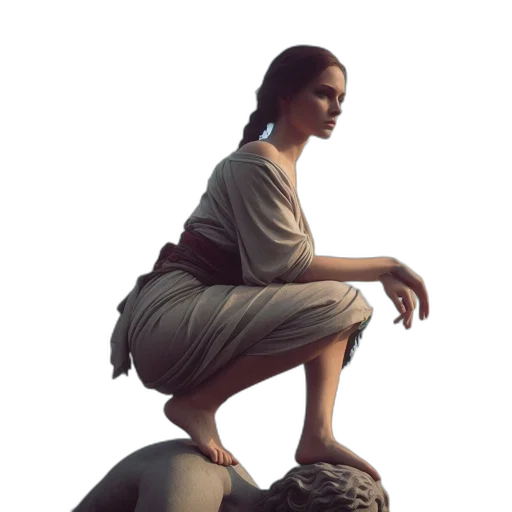 jewelry, dress, creature, staff, concept art, photorealistic, fantasy art, 3d render transparent PNG cut-out