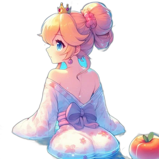 crown, dress, staff, watercolor, pixel art, concept art, anime, pastel transparent PNG cut-out