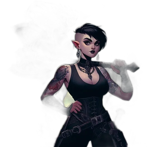 staff, weapon, concept art, fantasy art, comic book art, cyberpunk, dark, monochrome transparent PNG cut-out