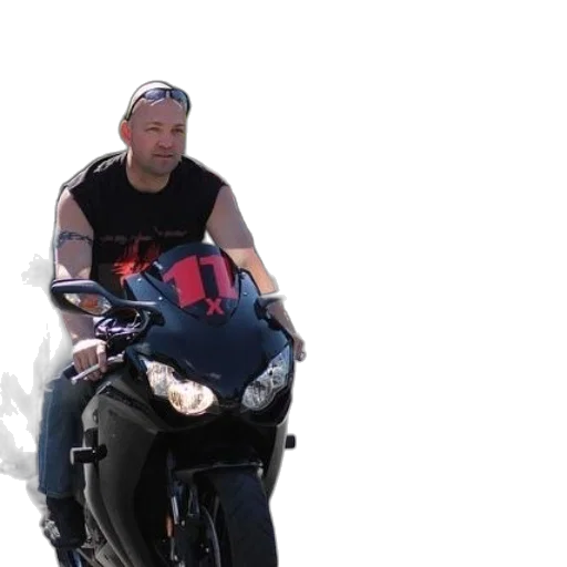 concept art, photorealistic, man, motorcycle transparent PNG cut-out