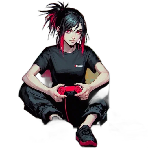 staff, weapon, shoes, jacket, cyberpunk, concept art, pixel art, anime transparent PNG cut-out