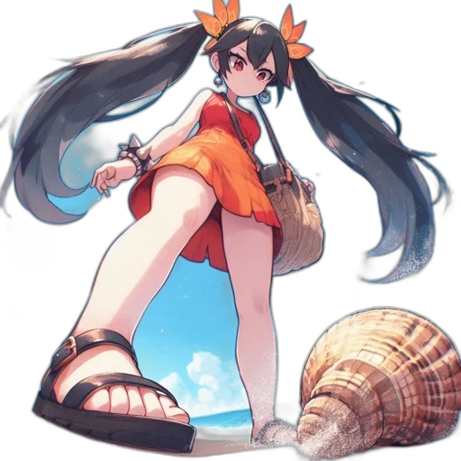 dress, crown, creature, shoes, concept art, anime, watercolor, pixel art transparent PNG cut-out