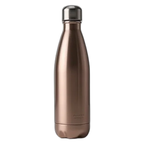 bottle, 3d render, swell, metallic transparent PNG cut-out