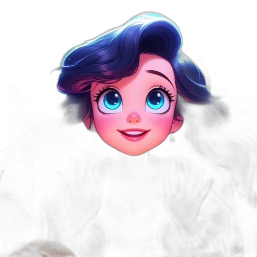 face, crown, dress, hair, concept art, cartoon, fantasy art, 3d render transparent PNG cut-out