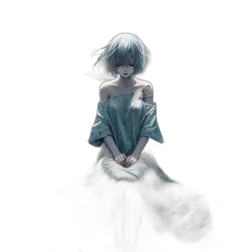 dress, mask, creature, face, concept art, anime, fantasy art, watercolor transparent PNG cut-out
