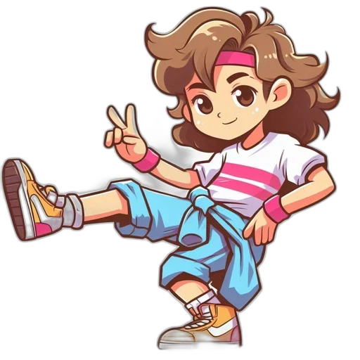 shoes, hair, vaporwave, cartoon, anime, pixel art, pastel, neon transparent PNG cut-out