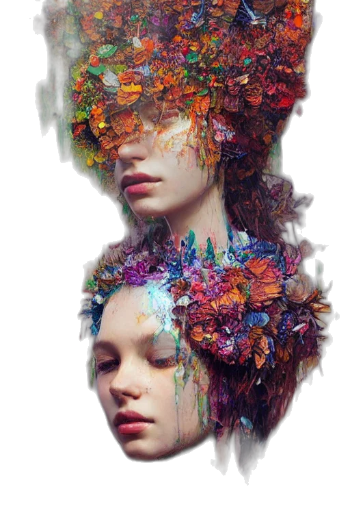 crown, face, mask, flower transparent PNG cut-out