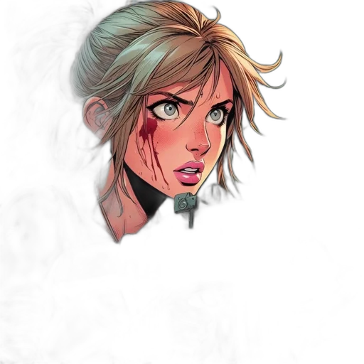 face, comic book art, concept art, watercolor, fantasy art, pastel, dark, colorful transparent PNG cut-out