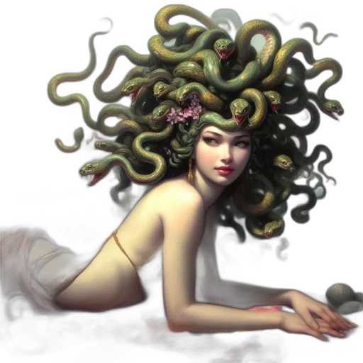 hair, creature, crown, fantasy art, concept art, photorealistic, comic book art, underwater transparent PNG cut-out