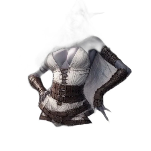 dress, mask, jacket, hat, concept art, 3d render, fantasy art, photorealistic transparent PNG cut-out