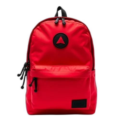 jacket, 3d render, red, backpack, black, logo, front, displayed transparent PNG cut-out