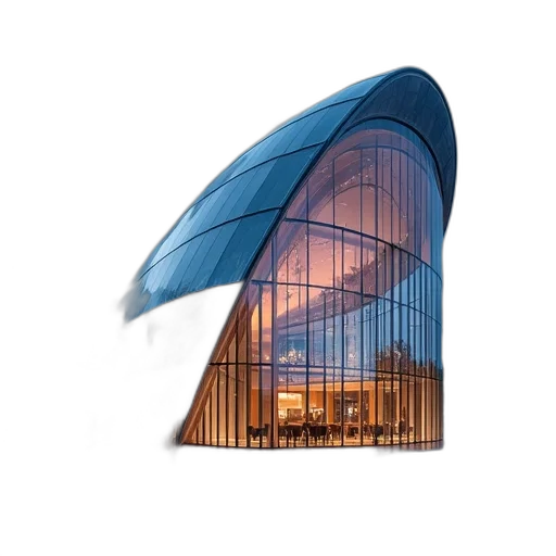 building, umbrella, hat, hair, 3d render, concept art, photorealistic, modern transparent PNG cut-out