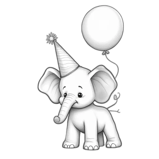 pencil sketch, 3d render, photorealistic, elephant transparent PNG cut-out