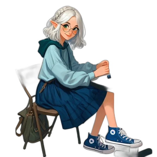 dress, shoes, jacket, staff, concept art, anime, pixel art, cartoon transparent PNG cut-out