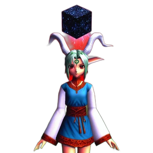 staff, crown, dress, mask, 3d render, concept art, fantasy art, pixel art transparent PNG cut-out