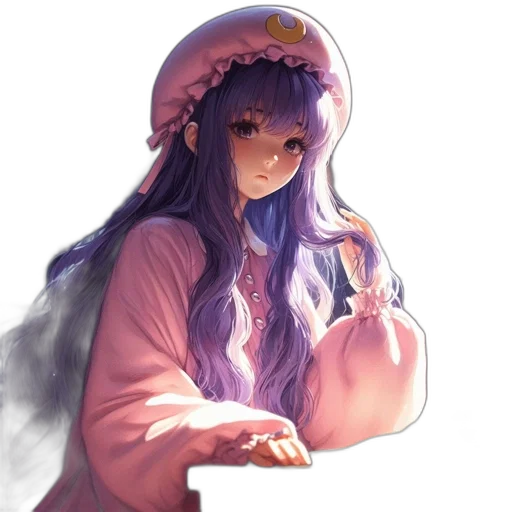 dress, hat, umbrella, crown, anime, pixel art, concept art, fantasy art transparent PNG cut-out