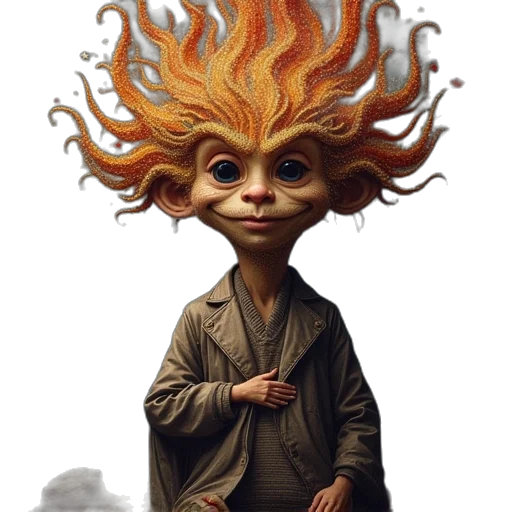 staff, hair, creature, dragon transparent PNG cut-out