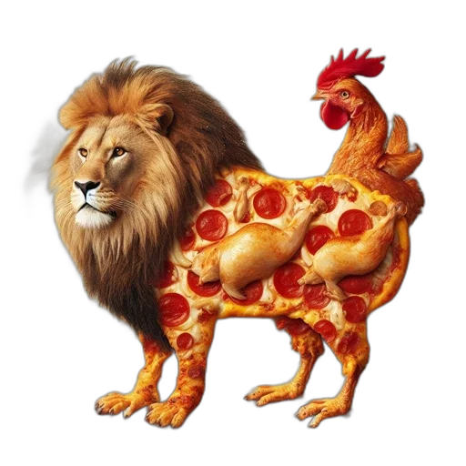 animal, food, dragon, crown, concept art, 3d render, fantasy art, photorealistic transparent PNG cut-out