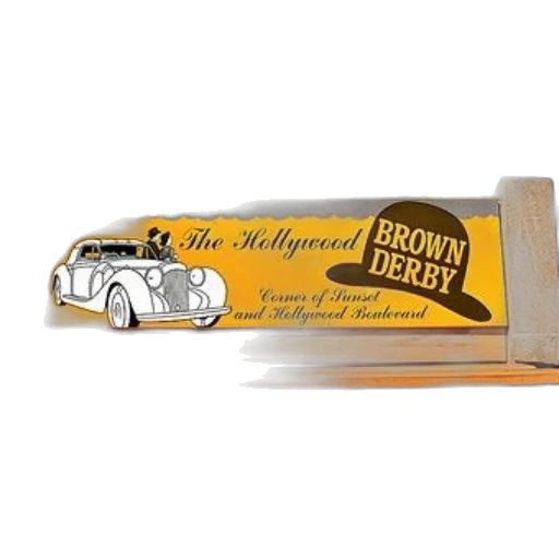 wooden, bench, sign, advertising, hollywood, brown, derby, restaurant transparent PNG cut-out