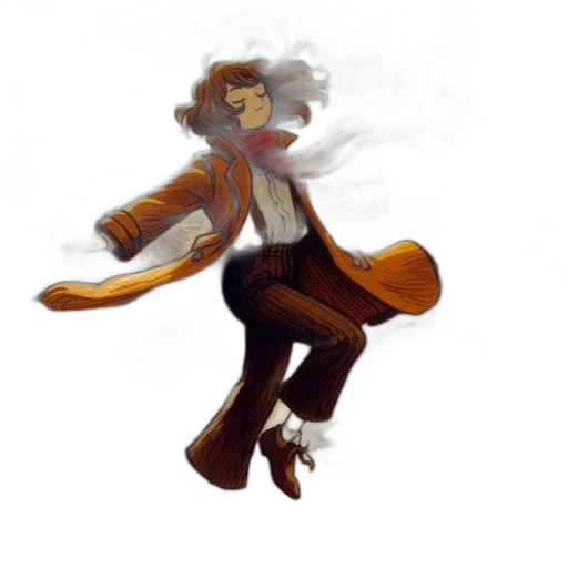 jacket, staff, concept art, fantasy art, pixel art, watercolor, fog, fire transparent PNG cut-out
