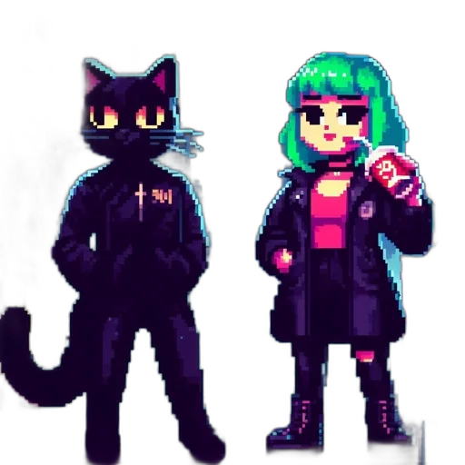 jacket, pixel art, cyberpunk, concept art, vaporwave, neon lights, neon, dark transparent PNG cut-out