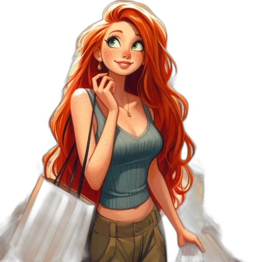 dress, concept art, fantasy art, cartoon, comic book art, underwater, fire, colorful transparent PNG cut-out
