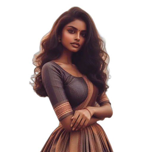 dress, hair, fantasy art, photorealistic, oil painting, cartoon, earth tones, golden transparent PNG cut-out