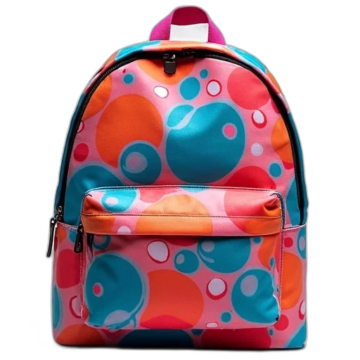 jacket, 3d render, colorful, neon, back, pack, backpack, bubbles transparent PNG cut-out
