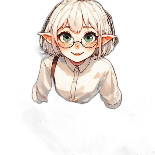 creature, staff, face, mask, watercolor, anime, fantasy art, pixel art transparent PNG cut-out