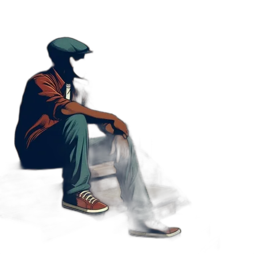jacket, hat, robot, shoes, concept art, pixel art, watercolor, 3d render transparent PNG cut-out