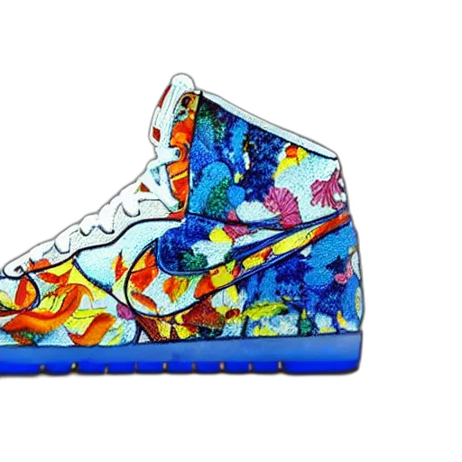 shoes, watercolor, colorful, nike transparent PNG cut-out