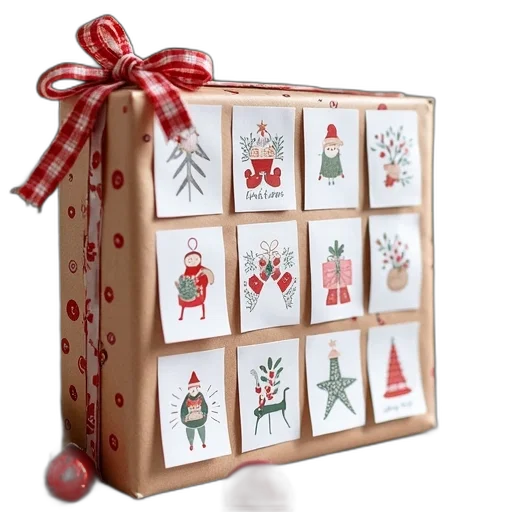 advent, calendar, wrapping, idea, includes, simple, printable, christmas transparent PNG cut-out
