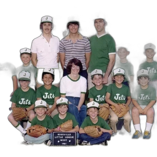 group, kids, green, shirts, word, jets, them transparent PNG cut-out