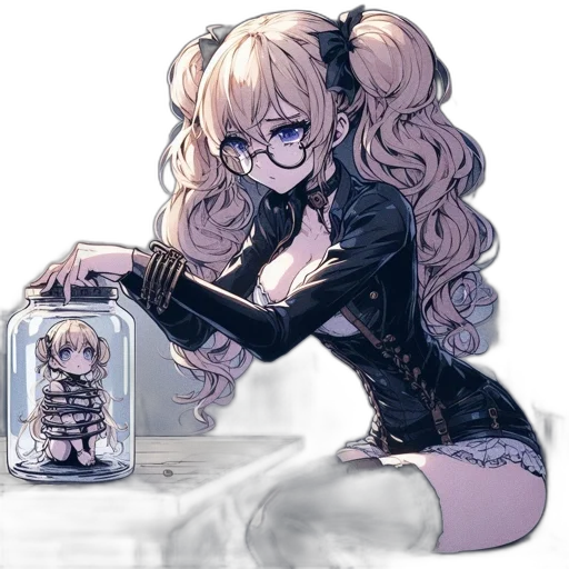 robot, dress, bottle, weapon, pixel art, anime, concept art, cartoon transparent PNG cut-out