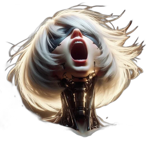 hair, face, crown, mask, photorealistic, concept art, 3d render, fantasy art transparent PNG cut-out