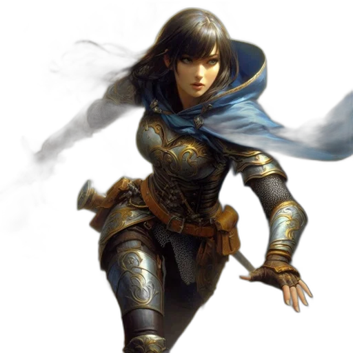sword, fantasy art, concept art, photorealistic, comic book art, blue, golden, dark transparent PNG cut-out