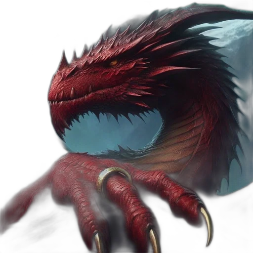 creature, dragon, animal, hair, concept art, 3d render, fantasy art, photorealistic transparent PNG cut-out