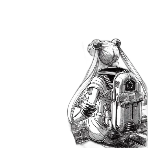 robot, bottle, dress, jewelry, concept art, pencil sketch, 3d render, photorealistic transparent PNG cut-out