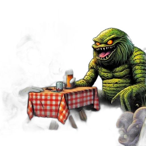 food, creature, dragon, concept art, pixel art, comic book art, fantasy art, dimly transparent PNG cut-out
