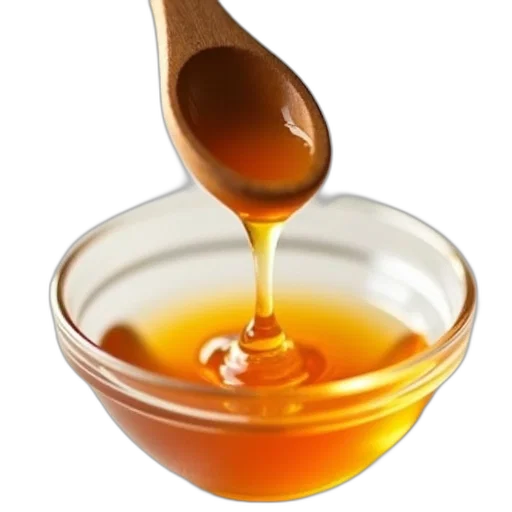 food, weapon, photorealistic, wooden, spoon, pouring, honey, into transparent PNG cut-out
